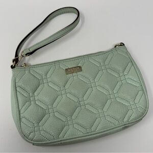 Kate Spade clutch, wallet, purse, quilted, leather, polkadot, cute casual, party